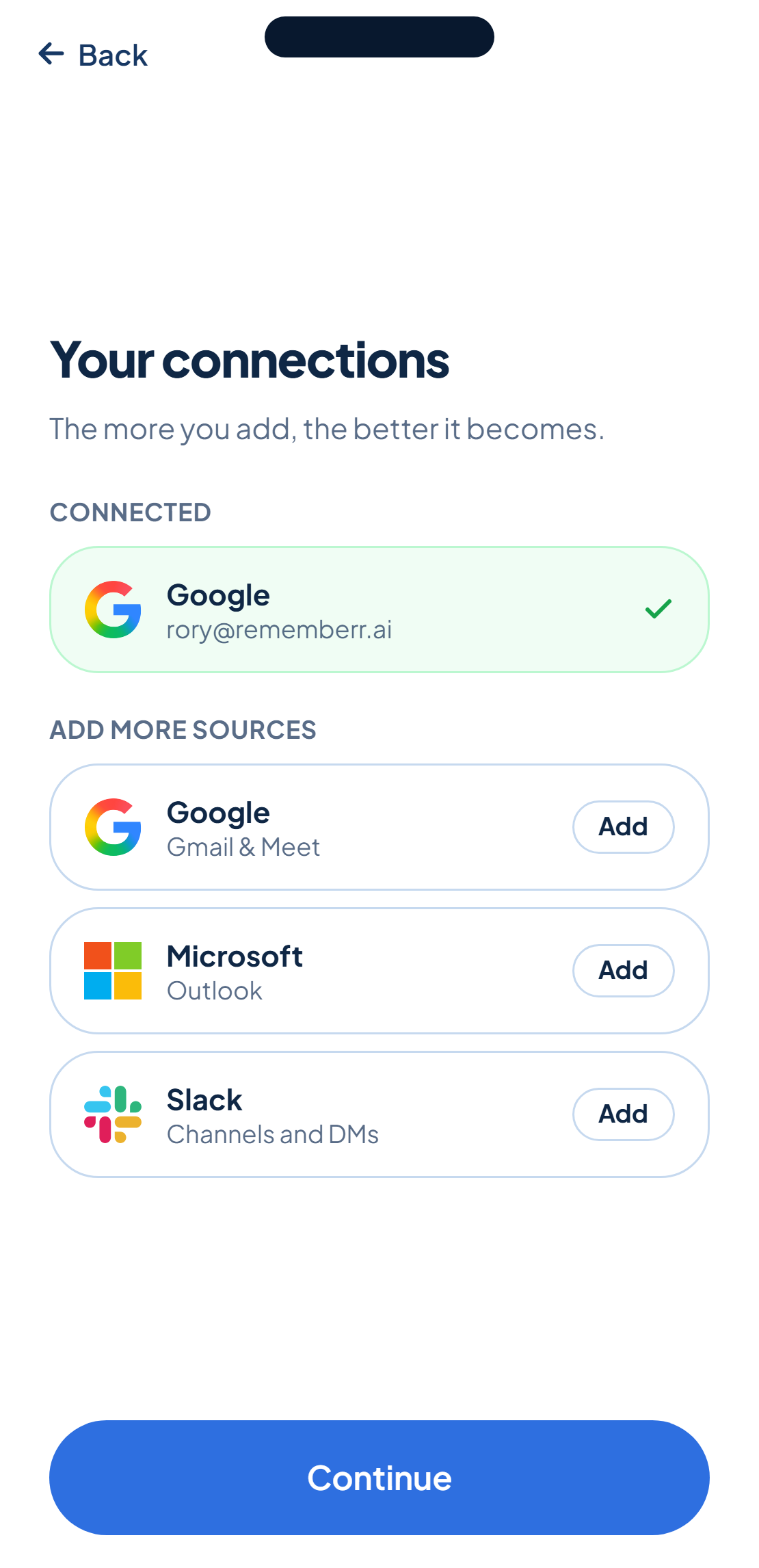 Connecting your accounts